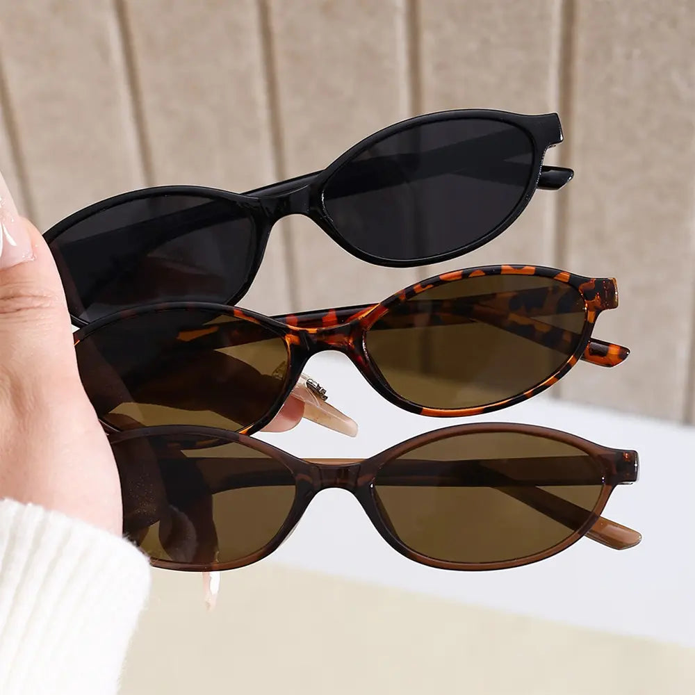 Retro Y2K Oval Sunglasses – Minimal Fashion Shades