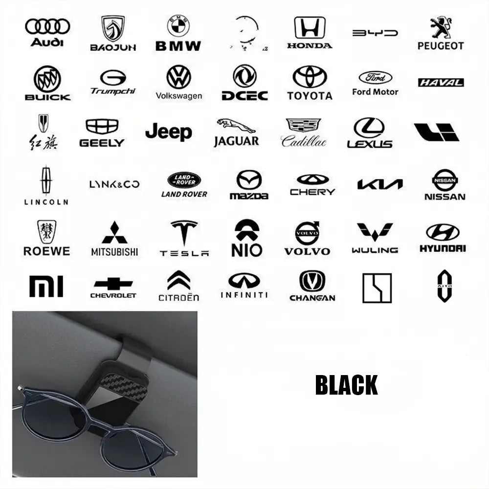 Universal Car Sun Visor Glasses Holder – Carbon Fiber Sunglasses Clip Organizer