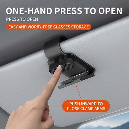 Universal Car Sun Visor Glasses Holder – Carbon Fiber Sunglasses Clip Organizer