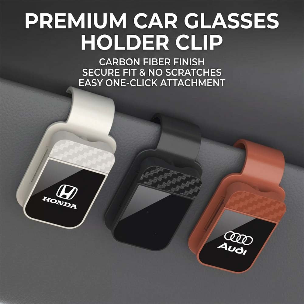 Universal Car Sun Visor Glasses Holder – Carbon Fiber Sunglasses Clip Organizer