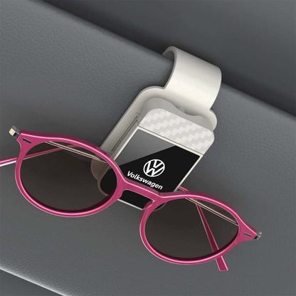 Universal Car Sun Visor Glasses Holder – Carbon Fiber Sunglasses Clip Organizer