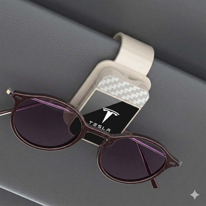 Universal Car Sun Visor Glasses Holder – Carbon Fiber Sunglasses Clip Organizer