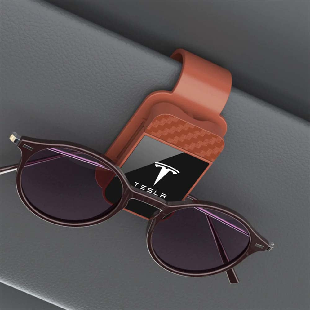 Universal Car Sun Visor Glasses Holder – Carbon Fiber Sunglasses Clip Organizer