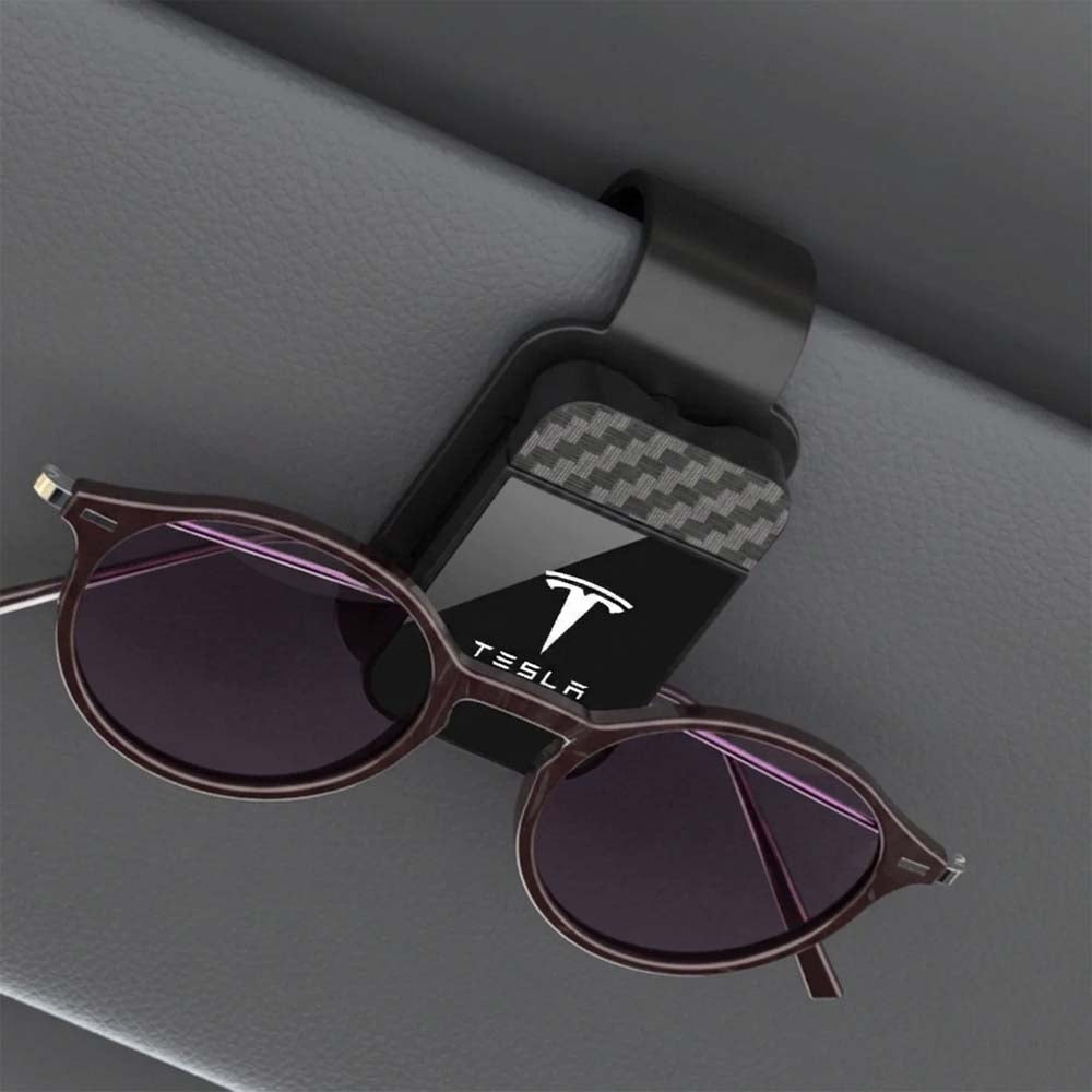 Universal Car Sun Visor Glasses Holder – Carbon Fiber Sunglasses Clip Organizer
