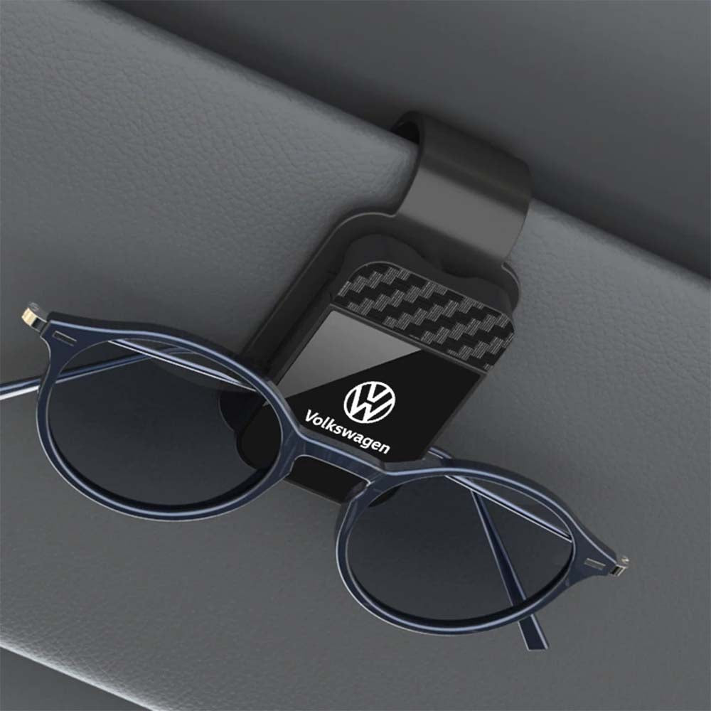 Universal Car Sun Visor Glasses Holder – Carbon Fiber Sunglasses Clip Organizer