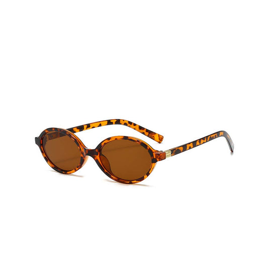 Vintage Oval Frame Sunglasses for Women Korean Retro Chic