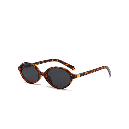 Vintage Oval Frame Sunglasses for Women Korean Retro Chic
