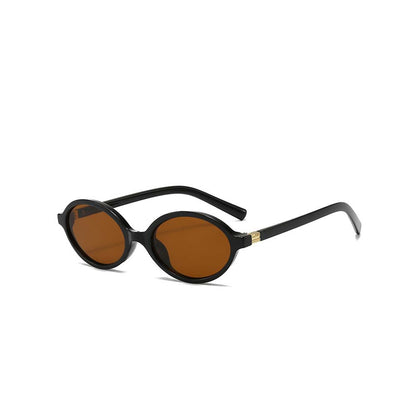 Vintage Oval Frame Sunglasses for Women Korean Retro Chic
