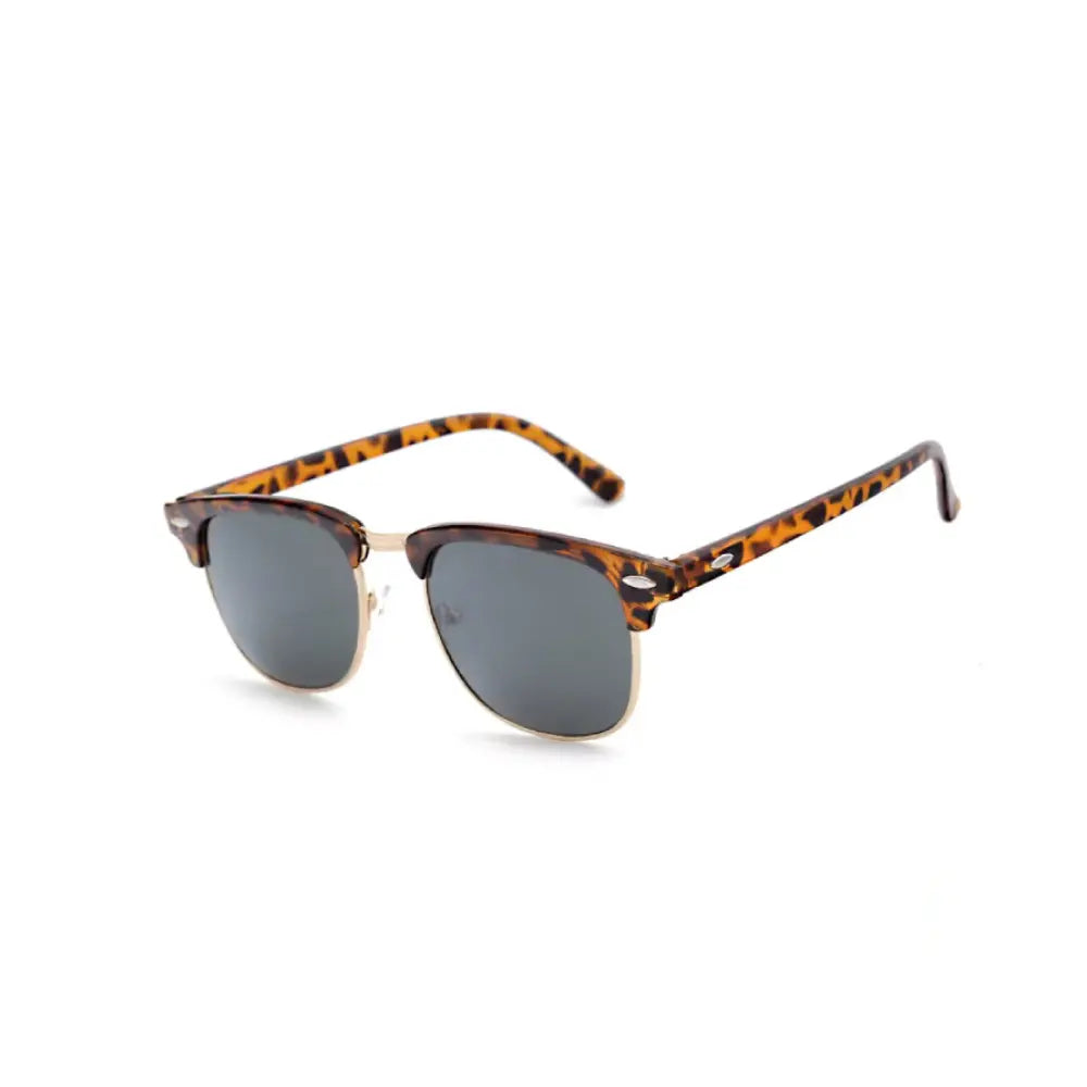 Classic Clubmaster Sunglasses – Vintage Browline UV400 Polarized Shades