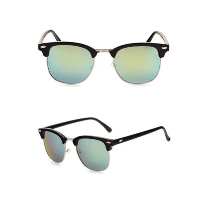 Classic Clubmaster Sunglasses – Vintage Browline UV400 Polarized Shades