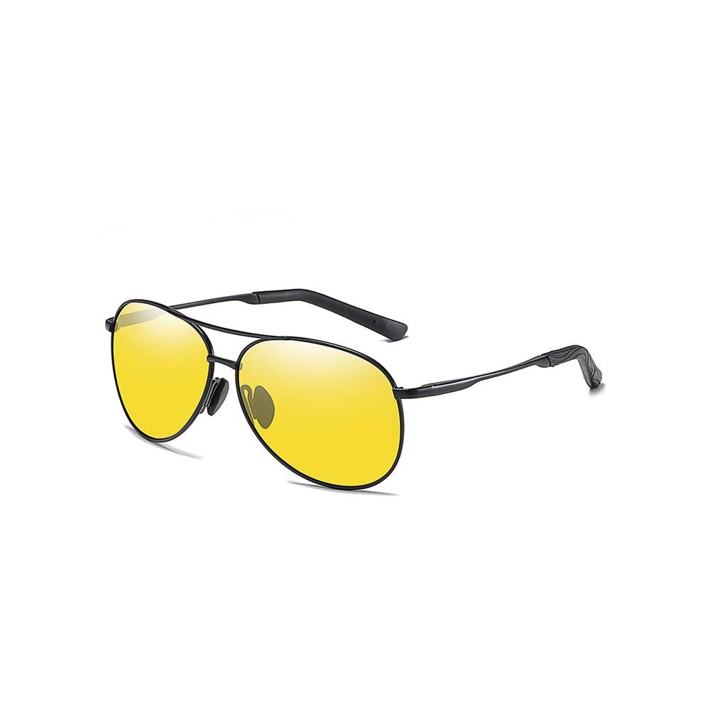 Polarized Metal Aviator – Day & Night Dual-Use Driving Sunglasses