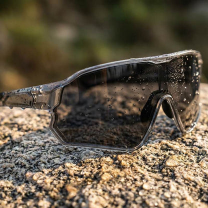 UV400 Classic Cycling Sunglasses close-up on granite rock